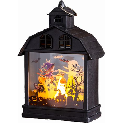 Halloween-Dekorationen (Hexe): Retro-Nachtlicht im Spukhaus-Stil, Kürbislampe, Totenkopf-Ornament, kreative Partyaccessoires für eine gruselige Atmosphäre. (1/2)
