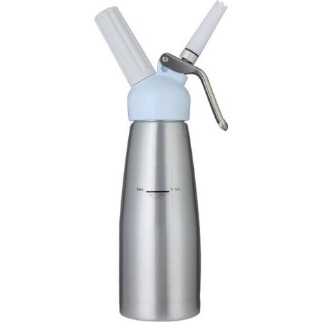 Siphon Chantilly Professionnel Aluminium 500ml, Sans Fuite, 3 Douilles en Acier Inoxydable, Siphons à Cuisine, Siphon de Chantilly, Syphon Creme Pompe, Cadeau de Patisserie et Desserts (1/4)