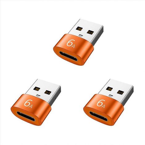 Un adaptateur 6A Type-C vers USB 3.0 OTG, orange. (1/5)