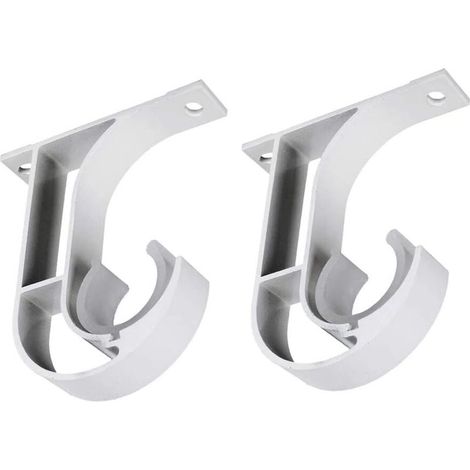 2 Pcs Support De Tringle À Rideau, Support Mural Pour Tringle À Rideau Supports De Fixation Au Plafond Support Tringle Penderie En Alliage De Zinc Pour Barre À Rideaux Chambre Salon Avec Vis, Noir