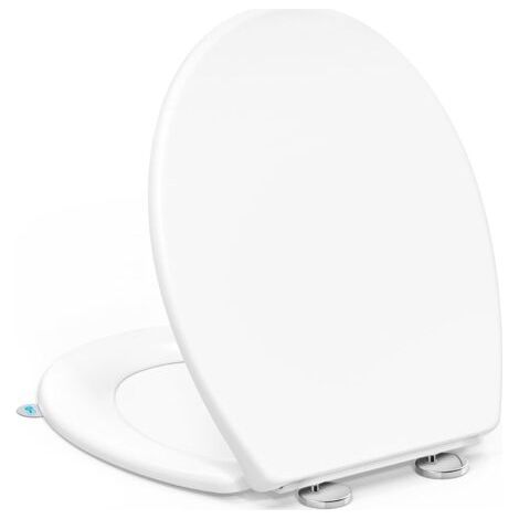 Abattant de toilettes universel YEAUPE PRO avec joint torique et fermeture amortie, blanc, facile à nettoyer, supporte jusqu'à 150 kg, dimensions : 44,6 x 37,2 x 5,2 cm (1/4)