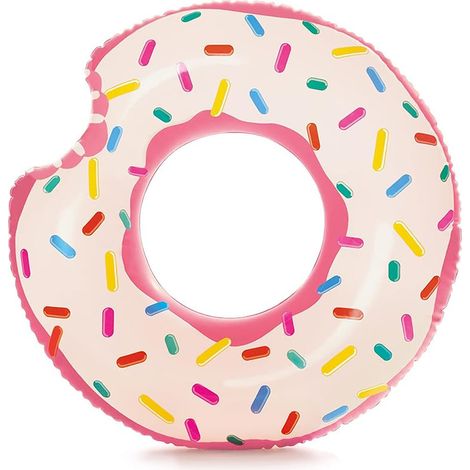 Ciambella gonfiabile rotondo - Misura 94x23 cm - Salvagente gonfiabile per mare e piscina - Donut Fragola (1/2)