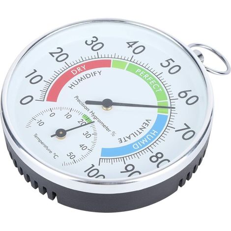 Innenthermometer und Hygrometer, Temperatur- und Feuchtigkeitsmesser aus Aluminiumlegierung für eine zuverlässige und komfortable Raumtemperaturregelung (3,9 x 3,9 x 2,5)