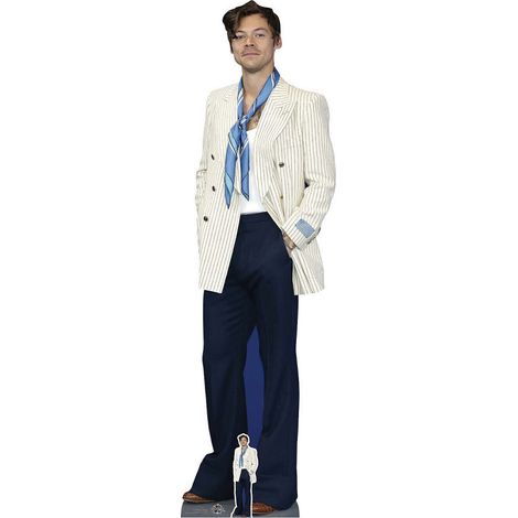 Figurine en carton Harry Styles - Veste Blanche - Chanteur et Acteur Britannique - Haut 186 cm (1/5)