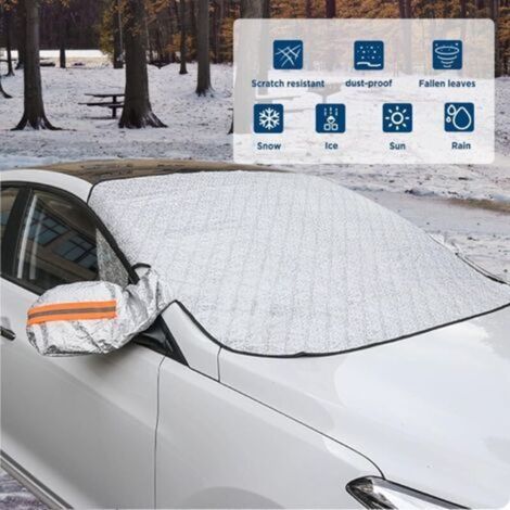 Auto-Windschutzscheibenabdeckung, Sonnenschutz für Autos, magnetische Universal-Auto-Windschutzscheibenabdeckung, UV-Schutz, Eis- und Frostschutz, 145 x 113 cm (1/5)