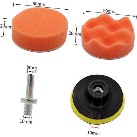 19-teiliges Set Polierschwämme für Bohrmaschinen, Schaumstoff-Polierpads für Autos, geeignet für Poliermaschinen, Schleif- und Wachsarbeiten.