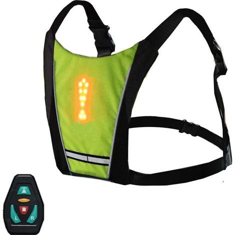 Mochila reflectante de ciclismo recargable por USB con luz LED intermitente y control remoto, bolsa de equipo de seguridad para deportes al aire libre, para ciclismo, correr, caminar y trotar, de DEBU (1/5)