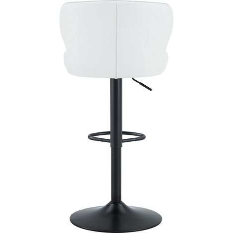 Set di 2 sgabelli da bar regolabili con schienale girevoli 360° in PU bianco con base metallica (1/5)