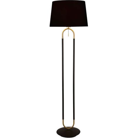 Lampadaire, 1 lumiere, metal alu, matt noir (1/3)