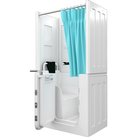 Seniorendusche und Sitzwanne Kombination Wanne mit Tür S08D-TH-B-L 110x68x205cm (1/5)