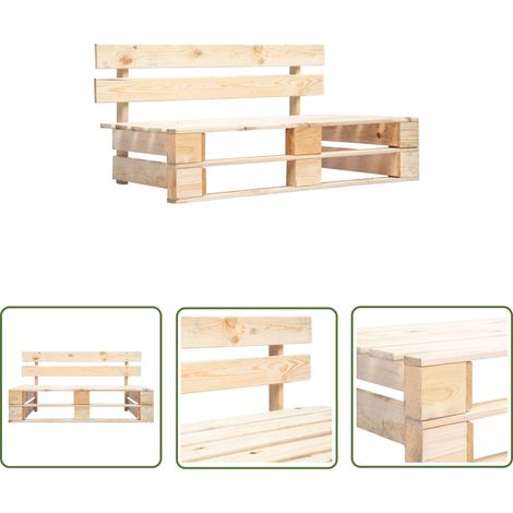 The Living Store Outdoor-Bank Paletten Holz - Gartenbank - Palettenbank - Holzbank - Outdoor Möbel - Gartenmöbeln (1/5)