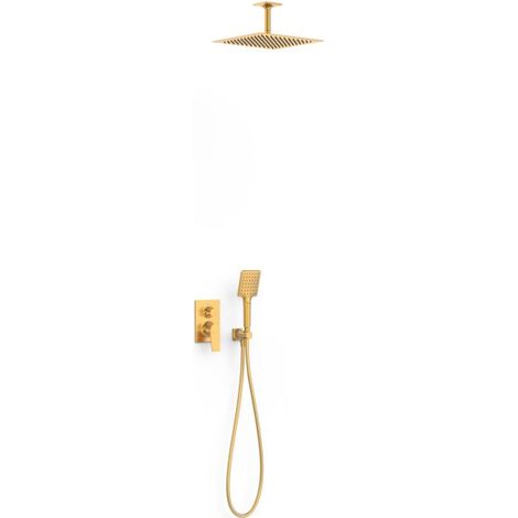 Kit mitigeur encastré 2 voies Rapid‑box pour douche Project Or Mat 24K - TRES 22138003OM