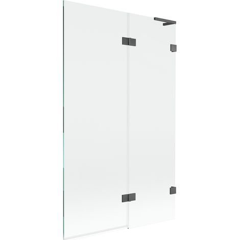 Mexen Lunar L pare-baignoire 2 volets droite 110 x 150 cm, transparent, gris canon brossé - 897L-110-100-66-00-P (1/5)