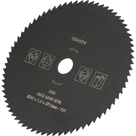 Disque de scie circulaire HSS 72 dents, 85 mm x 10 mm, pour bois et métal (1/5)