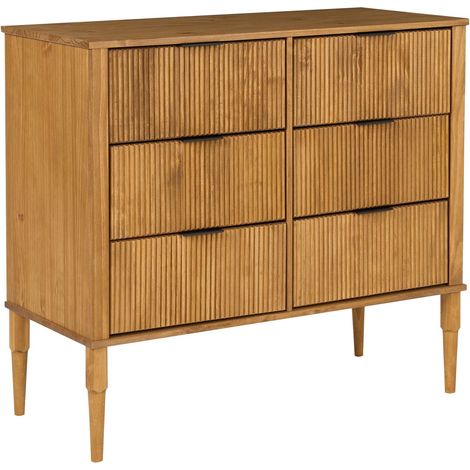 Kommode mit 6 Schubladen TAURIAC Kiefernholz Hellbraun (1/5)