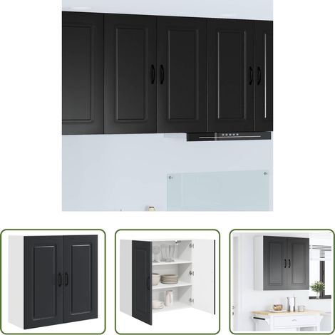 Küchenwandschrank - Küchenschrank Kalmar Schwarz 80 x 31 x 80 cm Holzwerkstoff (1/5)