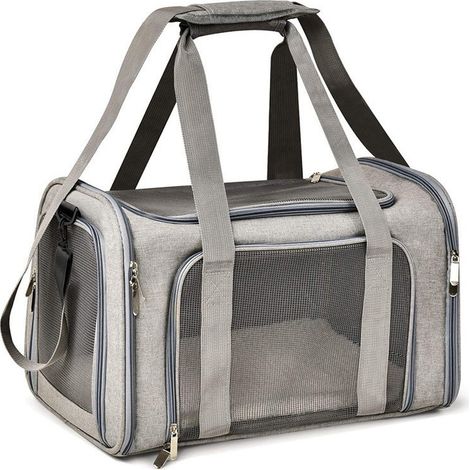 Sac de transport multi-usages pour chat, sac de voiture et bandoulière, 45x28x28 cm (1/5)