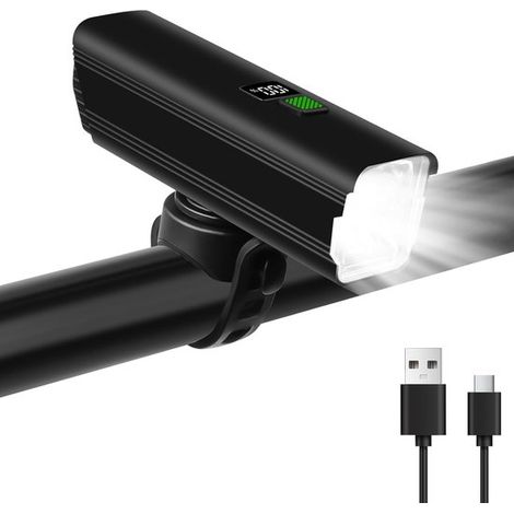 Allecto Plus,Luz para bicicleta superbrillante con modos de iluminación y función de carga tipo C (1/5)