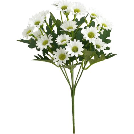 Bouquet De Fleurs Artificielles - Marguerite En Soie Et Plastique - Tige Longue Pour Vase Haute - Décoration Intérieure Et Mariage - Lot De 1 (1/4)