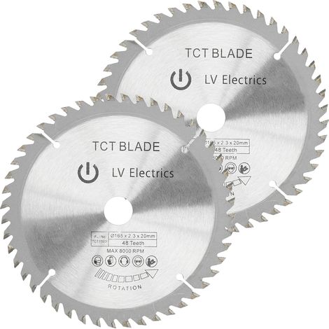 2 disques de coupe circulaires de 15 cm (6 po) à pointe carbure pour scie à bois, 48 dents (1/5)