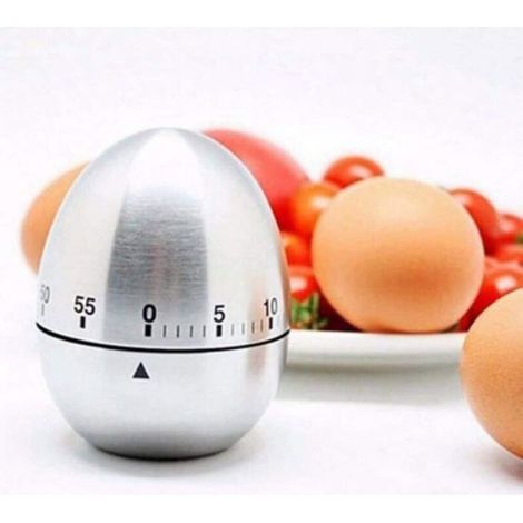 Minuterie Cuisine Mécanique Acier Inox 60 Minutes, Compte à Rebours Rotation Alarme, Portable Précision Cuisson (1/4)
