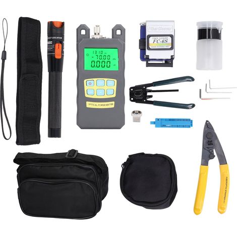 Kit Fibre Optique 15 Pièces avec Clivage 3 en 1, OPM et VFL, Interface 2,5mm, Outillage FTTH pour Installation et Maintenance (1/5)