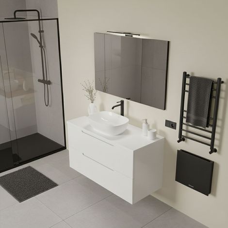 Kibath Mueble+lavabo+espejo+LED VICTORIA 80x45 blanco 2c sobrec. (1/5)