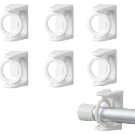6 Pièces Support Tringle Rideaux sans Percage Crochet Rideau Accroche Rideau sans Percage Barre de Rideau sans Percage Accroche Rideau Convient à Toutes Les Surfaces Lisses et Planes