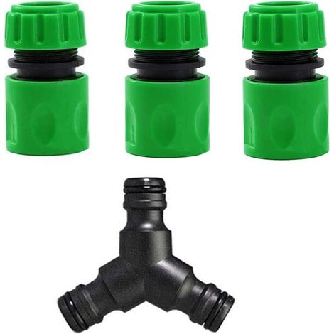 Gartenschlauch-Verbindungsset - 4-teilig, Schnellkupplungen 1/2"-lsw