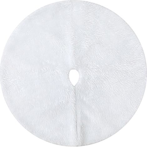 Jupe de sapin de Noël longue polaire blanche, 90 cm (1/4)