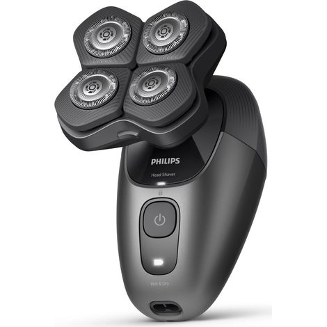 Philips HS7980-15 Serie 7000 Rasoio elettrico per testa umido secco 4 testine autonomia 90 min colore Nero (1/4)