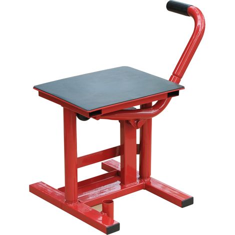 Lève moto béquille d'atelier stand moto tout-terrain moto cross supermotard hauteur réglable rouge et noir (1/5)
