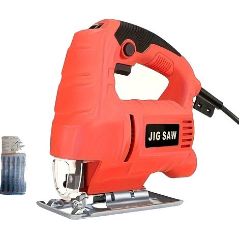 Scie sauteuse, Design portable, Outil de menuiserie polyvalent, Rouge, UE (1/2)