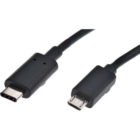 Câble USB RS PRO, Micro USB B mâle vers Male USB C, Noir, 1m ( Prix pour 1 )