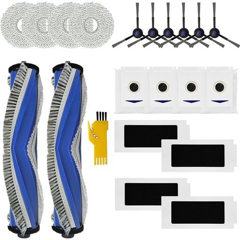 Juego de accesorios para el eje delantero de los robots aspiradores ECOVACS DEEBOT T30 Pro Omni T30 Omni, repuestos, juego de 20 piezas, 2 cepillos principales, 4 cepillos para el eje delantero. (1/5)
