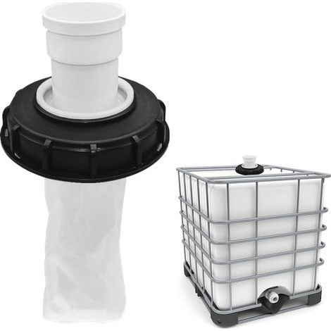 IBC-Containerdeckelfilter, 180° drehbarer Regenwasserfilter, 163 mm, waschbar, Nylon, mit Netzfilter, Tonfassdeckel für DN 150 IBC-Regenwassertank (1/5)