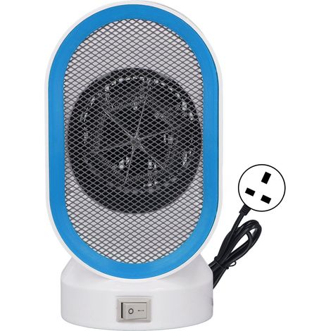 Chauffage d'appoint 400 W, mini chauffage soufflant électrique portable, prêt à l'emploi, pour la maison, le bureau ou la chambre d'étudiant, bleu ciel, prise 220 V-AquaForge