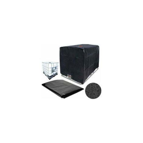Abdeckung für 1000-Liter-IBC-Wassertank, Abmessungen 116 x 100 x 120 cm, UV-beständig und regendicht (schwarz), FDC, TRIMEC - Crezuo