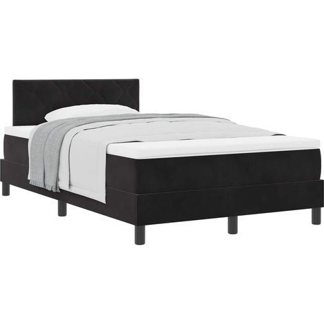 Maison Exclusive - Lit à ressorts avec tête de lit Noir 120 x 190 cm Velours (1/5)