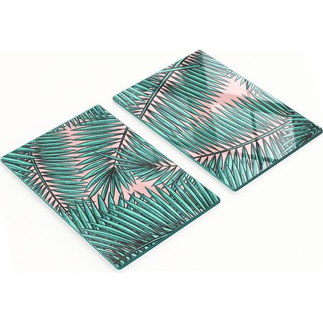 Taglieri da cucina in vetro con grafica a foglie di palma, 2x40x52 cm (1/5)