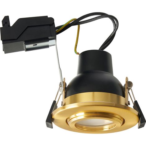 Forum Spa Eros Satin Brass IP65 GU10 Fire Rated Tilt Downlight - SPA-45805-SBRS (1/5)