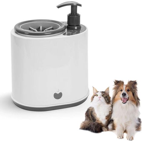 Tragbarer elektrischer Pfotenreiniger für Katzen und Hunde, ausgestattet mit einer automatischen 360°-Silikonbürste, wiederaufladbar über USB. (1/4)