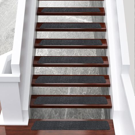Bande Antidérapante Escalier 60cm x 10cm - 10 Pièces, Ruban Adhésif Sécurité Autocollant pour Marches, Super Traction, Étanche, Noir