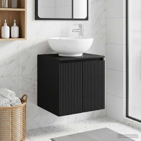vidaXL Mobile Lavabo da Parete Nero 49,5 x 44,5 x 65 cm
