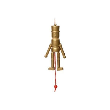 Schiaccianoci natalizio in legno oro H12 cm