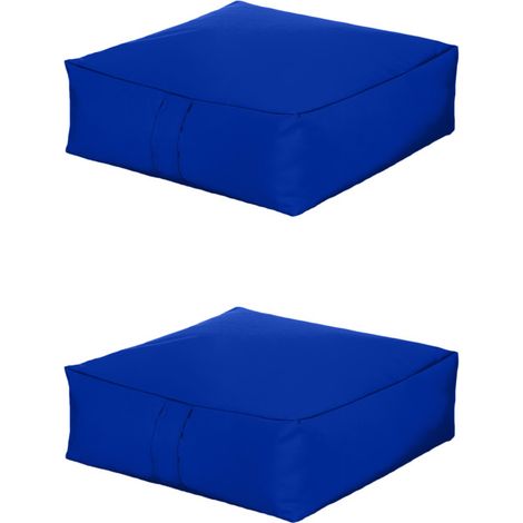 Ready Steady Bed - Cuscino spesso per pavimento, cuscini da giardino in lastre 60x60x20 cm, cuscino resistente all'acqua per interni ed esterni con imbottitura in fagioli - Blu 2pz (1/5)