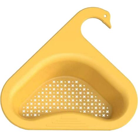 Panier de vidange de cygne, crépine d'évier polyvalente pour évier de cuisine, canal d'évier de panier de vidange de cygne suspendu pour robinet(jaune) (1/5)