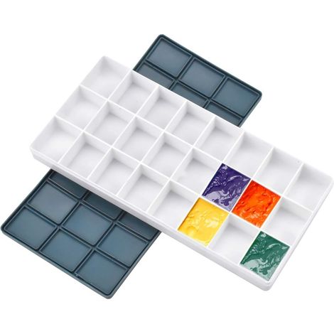 Boîte de palette de peinture, 24 palettes de grille d'aquarelle,