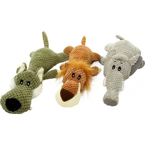 Ensemble de 3 peluches pour animaux de compagnie avec sons de lion (1/5)