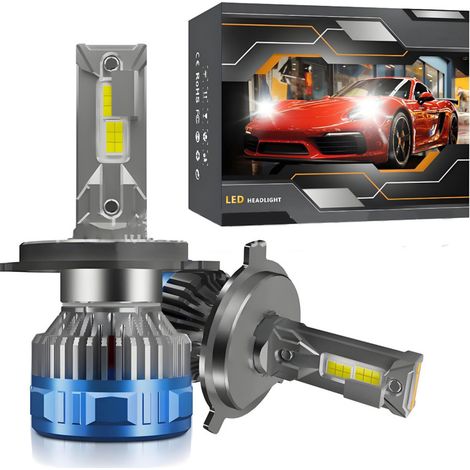 Bombillas LED para faros de coche, kit de conversión LED de 130 W, 18.000 lúmenes, 6.500 K, luz de cruce/carretera automática ultrabrillante, tres tubos de cobre, paquete de 2 (1/5)
